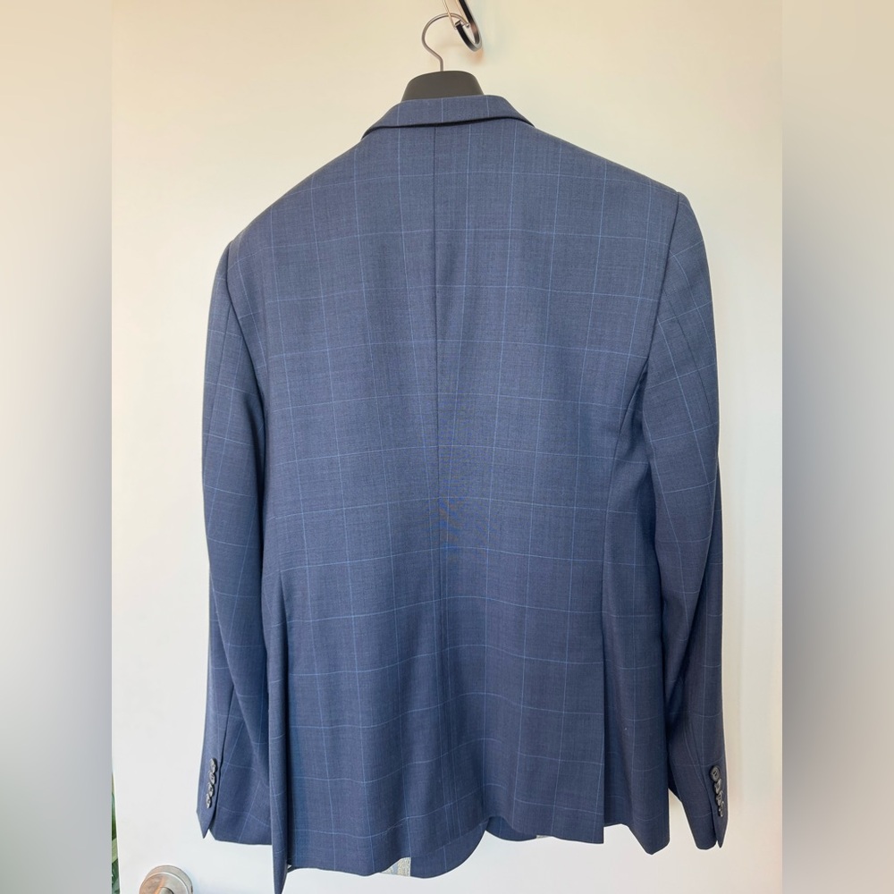 Blue window pane suit